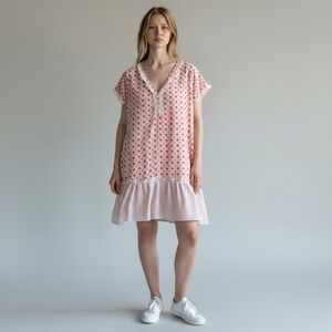 Tulle polka dot slip tunic dress